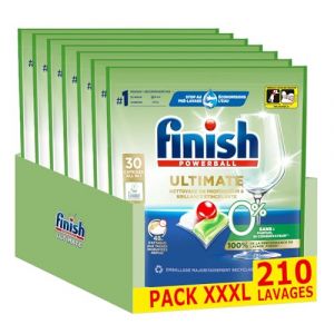 Finish - Lot de 210 capsules lave vaisselle Finish Ultimate 0% - 7x30 paquets de pastilles lave vaisselle (Pennguin-FR-Home, neuf)