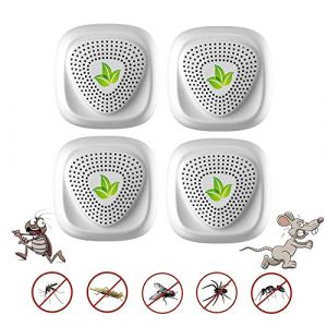 AILEDA R&eacute;pulsif Ultrason Anti Moustique&eacute; 4 Paquets, Repousse Moustique, R&eacute;pulsif Ultrason, Anti-Moustiques, Ultrasons pour Souris, R&eacute;pulsifs &agrave; Ultrasons pour Cafards, Araign&eacute;es, Mouches (Vansufo Store, neuf)