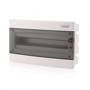 Intratec Coffret de distribution encastré IP40 boîtier 1 rangée jusqu’à 18 modules porte transparente, pour installations en milieu sec, 392 x 232 x 106 mm (Spitzenspannung Elektrotechnik, neuf)