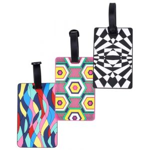 TPZORJX 3PCS &Eacute;tiquettes Valise, etiquette bagage,accessoires de voyage,porte etiquette valise,etiquette valise voyage avion, &Eacute;tiquettes Bagages Imperm&eacute;ables avec Graphismes &Eacute;l&eacute;gants pour Voyage (Sunlaxy OU, neuf)