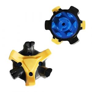 weiemgs 20 Pi&egrave;ces Crampons Golf avec Cl&eacute; - Compatible avec Footjoy, Nike, Under Armour, Sqairz, Callaway, New Balance, Under Armour, Cuater, Asics, Murphy, Puma,Fast Twist 3.0(Jaune) (baihuogewei, neuf)