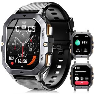 OUKITEL Montre Connect&eacute;e Homme 2.02" HD Smartwatch avec Appel Bluetooth,100+Mode Sportifs, Montre Sport Surveiller Cardio Podometre, Sommeil,SpO2,&Eacute;tanche IP68, Montre Connect&eacute;e Android iOS,Noir (OUKITEL Directo de F&aacute;brica, neuf)