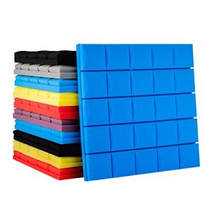 Mousse Acoustique Panneau 50x50x3cm（10 pièces） Eponge Mousse Insonorisée Plaque de Isolation phonique Traitement Acoustique pour Home Studio(Color:Le Noir) (xuxinshengshangmao, neuf)