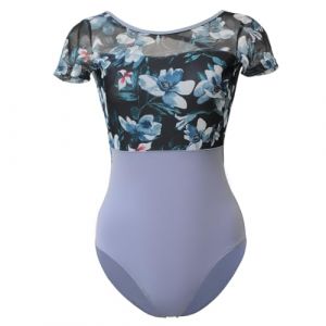 ROYAL SMEELA justaucorp manche courte pour femme justaucorps danse classique femme justaucorps de danse adulte body danse gym body de danse classique body danseuse Imprimé justaucorps gymnastique (ROYAL SMEELA, neuf)