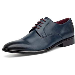 DIGEL Chaussures Simon Cuir Lisse Piq&ucirc;res D&eacute;coratives Noir - Bleu Nuit, 44 EU (Shopfair GmbH, neuf)