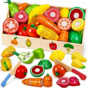 Subtail Kit Cuisine Fruit Et Legumes Jeux Enfant - Accessoires Dinette Enfant, Comprend des Fruits Et L&eacute;Gumes en Plastique, Cadeau Gar&ccedil;on et Fille 2 an (Florentia14, neuf)