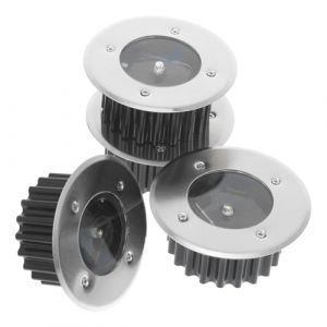 Angoily Lampe Solaire Encastrable Ext&eacute;rieur En Inox 8.5 Cm Lumi&egrave;re De Pelouse &Agrave; Led Avec Interrupteur Manuel Pour Jardin Chemin Terrasse Cour Lot De 4 (Ceoning, neuf)