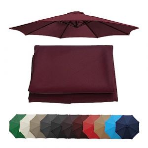 Auvent De Remplacement Pour Parasol 2m/2,7m/3m, 6 Baleines/8 Baleines Toile De Rechange Pour Parasol Déporté, Housse De Rechange Pour Parasol De Jardin Terrasse Plage (auvent Seulement) ( Color : Wine (Xuefuyuan, neuf)