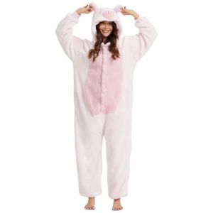 Luojida Combinaison Pyjama Femme Homme Pyjamas Onesies Cosplay Costume Kigurumi Deguisement Halloween Adulte Pyjama Pilou Pilou Chaud et Doux &agrave; Poches pour Carnaval Halloween Noel Jour de l'An (Luojida, neuf)