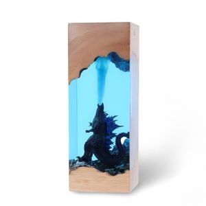 Syfunlv Godzilla - Veilleuse Godzilla en r&eacute;sine &eacute;poxy - D&eacute;coration cube - Veilleuse USB - Lampe de chevet monstre - &Eacute;clairage r&eacute;glable - 7,5 cm - Pour int&eacute;rieur, maison, chambre &agrave; coucher (style 2) (XJ..., neuf)