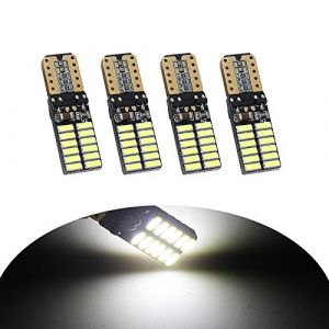 YaaGoo 4PCS T10 LED Ampoules de Voiture, Lampe W5W 194 168 2825 X&eacute;non 6000K 2835 Chipset LED, Lampe de Remplacement &agrave; Inversion pour Lumi&egrave;re D&ocirc;me Carte C&ocirc;t&eacute; Feux de Plaque Immatriculation-12-24V Blanc (The Tweenty Ninth Century, neuf)