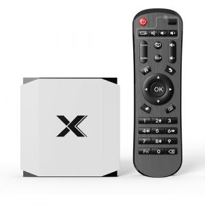 Android TV Box Boitier TV Box Android OS with 4GB RAM 32GB ROM, Quad Core Builtin 5G/2.4G WiFi Bluetooth 5.0 Smart 4k TV Box, HEVC Main 10 H.265 Standard RJ-45 USB 2.0 Media Player (WOSUBIN LIMITED, neuf)