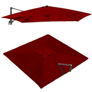 VLKLPZAHAK Housse De Rechange pour Parasol Déporté Carré De 250x250cm Tissu De Remplacement pour Parasol De Patio, Toile De Rechange pour Parasol De Marché Extérieur(Burgundy,3x3m (9.8x9.8ft)) (There's a bright future for everyone, neuf)