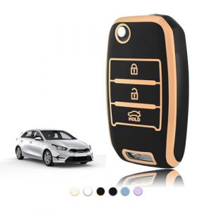TOOMUME Coque Clé TPU, Etui Clé Étui Clé Adapté pour Kia Sportage Rio Ceed Stonic Picanto Sorento Venga Soul Carens Cerato K2 K3 K4 K5, Couvre Clef Cache Cle Voiture Telécommande - Flip Key (TOOMUME, neuf)