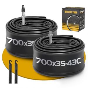 Pack de 2 Chambres à air 28 Pouces 700 x 35-43C vélo de Course FV48mm Presta Valve pour vélo électrique, Chambre à air vélo Compatible 700c 700x35C/36C/37C/38C/39C/40C/41C/42C/43C (Gesinikad, neuf)