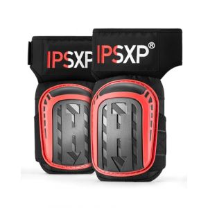 IPSXP Genouillères Professionnelles pour le travail, genouillère carreleur,le Jardinage et la Construction, avec double coussin en gel épais et sangles antidérapantes réglables (Rouge) (EU-YAN, neuf)