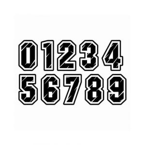 HUVZOR 10Pcs Autocollants Stickers Numero Moto Cross Unit&eacute;s, 0-9 Autocollant Num&eacute;ros de Course, Style de Voiture Autocollants-Num&eacute;ro Auto-Adh&eacute;sifs, pour Voiture, Moto, Scooter, Casque, Noir (Volumetech OU, neuf)