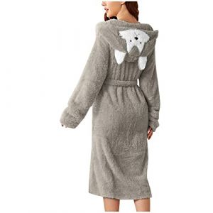 Peignoir De Bain Femme Unisexe Eponge Capuche Automne Hiver Peignoir avec Capuche Chaude Peignoir Moelleux Éponge Douce Coton Eponge Vêtements De Détente Robe De Chambre Une Pièce (Blingko, neuf)