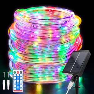 Hulaiyaa Tube Lumineux Solaire Extérieur, Étanche Guirlande Lumineuse Tube 22 Mètre 8 Modes 200 LED Solaire Tube Lumineux avec Télécommande pour Jardin Piscine Mariage Fête de Noël Décorations (HLDire, neuf)