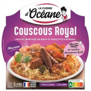 La Cuisine D'Oc&eacute;ane - Couscous Royal et Semoule &Eacute;pic&eacute;e de 300g : un plat cuisin&eacute; en conserve aux saveurs exotiques. - Lot De 3 - Vendu Par Lot (March&eacute; Parisien, neuf)