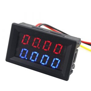 Voltmètre Numérique et Ampèremètre, 4 Chiffres LED Affichage Tension et Ampèremètre DC 0-200 V 10 a est un Outil Utile pour les Projets D'installation Électrique (Regun, neuf)