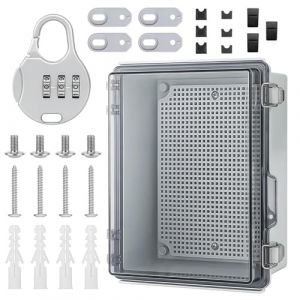 Boite de Derivation Electrique Etanche Exterieur IP67 avec Verrou, Coffret &eacute;lectrique &eacute;tanche, en PC Transparent, pour Prot&eacute;ger Les Prises de Courant (Fanglqi-eu, neuf)