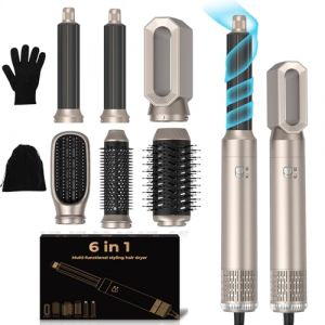 Mogawave Air Styler Pro Seche Cheveux 6 en 1, 1000w Brosse Soufflante Hair Styler,Brosse de Sèche - Cheveux Multifonction,Pour Cheveux Bouclés et Lissés,Température Vitesse du vent Réglable (putuo beauty, neuf)