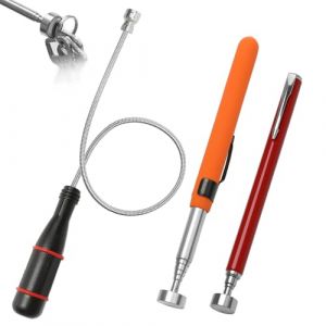 FcaecY 3 Pi&egrave;ces Aimant Telescopique, Tige Aimant&eacute;e, Aimant Mecanique Auto Flexible pour Ramasser de Petites Pi&egrave;ces,Objets M&eacute;talliques (HongTuChen, neuf)