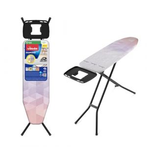 Vileda Diamond Table à Repasser pour centrales Vapeur, Surface de Repassage 120 x 38 cm, revêtement en Titane, Hauteur réglable, Armature Stable, certifiée TÜV, Garantie 3 Ans, Eco-Pack (TotalShopping, neuf)