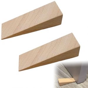 KEWUF 2 Pcs cale porte, bloc porte, Cale-porte en antidérapant, blocs porte en bois, Arrêt de porte robuste avec base en caoutchouc, Cale-porte pour tous types de sols et de portes, Door stopper (VicFENG001, neuf)