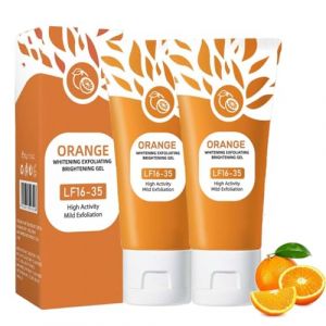Orange Exfoliating Brightening Gel, 50g Gel Exfoliant Visage Et Corps, Gommage Corps Exfoliant, Gelee Eclaircissante Gommage, Orange Exfoliating Moisturizing Face Body Scrub Gels (2PC, 50g) (xiaxiappa99, neuf)