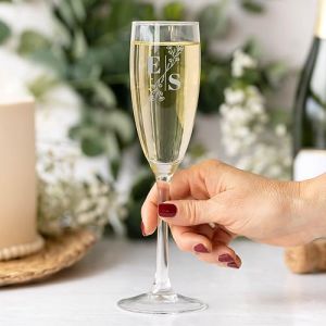 Wanapix | Fl&ucirc;tes &agrave; Champagne Personnalis&eacute;s | Coupes de Champagne avec Gravure | F&ecirc;tes/Anniversaire/Mariage | Verres &agrave; Champagne | Verre 20cl | Initiales (Wanapix, neuf)