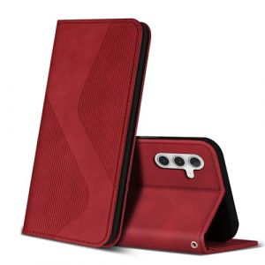 ZONNAVI Coque pour Samsung Galaxy A05s, Premium Étui Housse en Cuir de Protection avec [Emplacements Cartes] [Magnetique], Clapet Folio Portefeuille pour Samsung A05s (Rouge) (ZONNAVI, neuf)