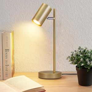 CBJKTX Lampe de chevet Salon Lampe de table or - pivotante 350° GU10 Lampe de table chambre métal Lampe de bureau avec interrupteur filaire pour table de nuit bureau(sans ampoules) (cbjktx, neuf)