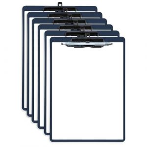 FRETONBA Porte Bloc A4 avec Porte-stylo, 6 Pièces Porte Documents, Planchettes à Pince et Porte-formulaires, Clipboard avec des Crochets Rétractables pour Écoles, Hôpitaux et Bureaux, Bleu (FRETONBA, neuf)