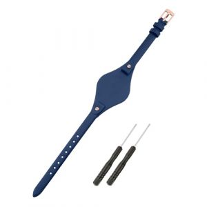 SANDEIN Bracelet de montre compatible avec Fossil - Bracelet de montre en cuir souple de 8 mm pour femme - Pour Fossil ES3077 ES3148 ES3262 et ES4119 ES4176 (bleu foncé + boucle or rose) (ruifenbaihuo, neuf)