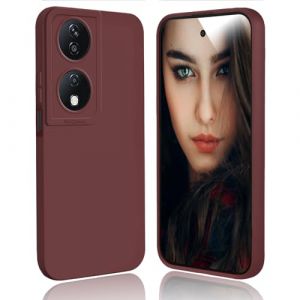 DESSEN Coque pour Huawei Honor 90 Smart/Honor X7b Étui - Silicone Housse Antichoc Protection Case Souple Mince TPU Cover Bumper Anti-Empreinte, Rouge Vin (Woshanya, neuf)
