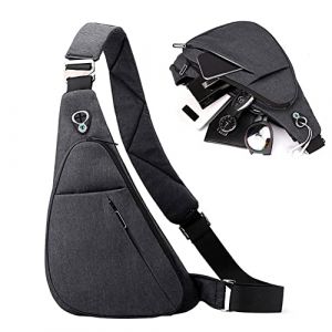 Sac à Dos pour Homme, Sac à Bandoulière Poitrine, Sac à Dos de Vélo pour Sport, Randonnée, Fitness, Alpinisme, Voyage, étanche en Polyester (Le Noir,Recht) (JinsenTGG, neuf)