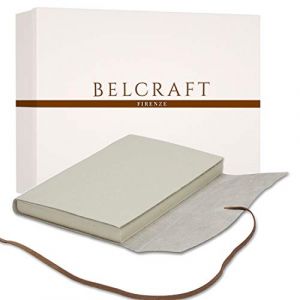 Belcraft Capri A5 Journal Intime/Carnet de Notes en cuir de fabrication artisanale Italienne, Cadeau Sp&eacute;cial, Journal de Voyage, Notebook A5 (15x21 cm) Blanc (Belcraft, neuf)