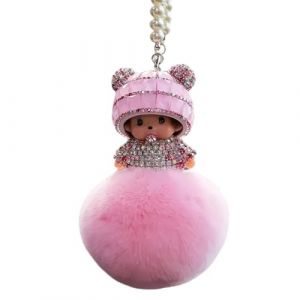Generisch Mon-chichi Kiki Porte-cl&eacute;s en forme de diamant avec peluche Taille unique (rose) (SrEuShop, neuf)