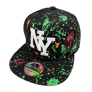 J26 Casquette pour enfant Snapback USA Teenie Casquette de baseball Trucker Cappy Sport NY, Noir/vert, Taille unique (JameStyle26, neuf)