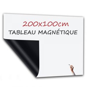 PREVIS Tableau Blanc Magnetique Effacable Adh&eacute;sive Mural 200x100cm - White Board Adhesif - Film Adh&eacute;sif Aimant&eacute; - Rouleau Magnetique - Ardoise Effacable -Id&eacute;al pour Bureau, Maison & Enfant,To do List (PREVIS, neuf)