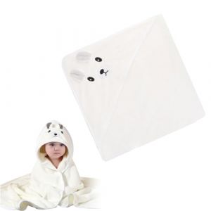 WeddHuis Serviette de Bain Capuche Bébé, Drap Serviette de Bain pour Bébé, Peignoir, Doux & Super Absorbant, Idée Cadeau Naissance Bébé et Garçon, Cape de Bain Bébé Garçon (80x80 cm) (Ours) (UAB LIDMIBI LT, neuf)