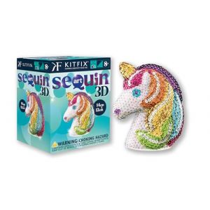 Kitfix - Sequin Art 3D Licorne - Image à paillettes 3D - Kit de création pour adolescents, adultes et enfants de plus de 8 ans - 2113 (Kitfix, neuf)