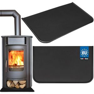 KOTARBAU&reg; Plaque de Sol de Chemin&eacute;e 30 x 50 cm - En Acier Rev&ecirc;tu par Pulv&eacute;risation - Noir - Protection Anti-&Eacute;tincelles pour Foyers (KOTARBAU, neuf)