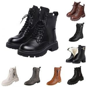 G&eacute;n&eacute;rique Bottine Femme Confortable Bottines Pour Femmes Hiver Chaud Bottes Courtes Confortables Pour Femmes Botte Femme Talon Moyen &Agrave; Lacets Bottine Lacet Bottines Daim (KTYMUDR, neuf)