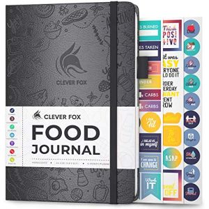 Clever Fox Journal Alimentaire - Journal Repas, Planificateur de Menus, Suivi Calories, Nutriments, Régime Sain et Perte de Poids. Non Daté - Commencez à Tout Moment, Taille A5 - Argent Noir (SVD COM, neuf)