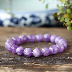Bracelet Feng Shui, bracelet en jade lavande, bracelet en cristal extensible for femme, bracelet de richesse Feng Shui, violet, positivité, chakra, méditation, tranquillité, paix intérieure(14mm) (WjuBxguo, neuf)