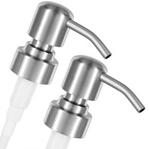 ALTGLAS Pompe pour Distributeur de Savon Liquide 'Zagreb' - 2 Pièces de Pomps de Rechange ou pour Upcycling en Acier INOX avec Filetage de 28 mm (Argent Brossé) (ALTGLAS Upcycling, neuf)