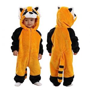 Doladola Combinaison de flanelle pour neutres b&eacute;b&eacute; enfant animaux combinaison pyjama d&eacute;guisement halloween(6-12 mois,Raccoons) (Doladola-FR, neuf)